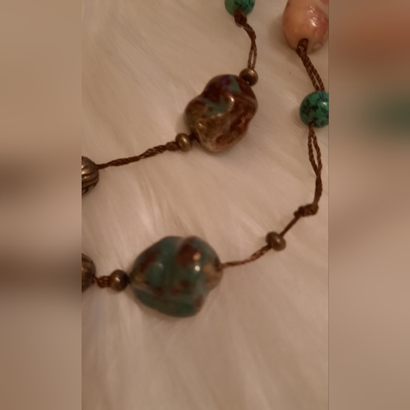 Boho bead xtra long necklace and matching earrings GUC - Picture 12 of 13